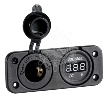 Zabudovateľná zásuvka 12V/Voltmeter