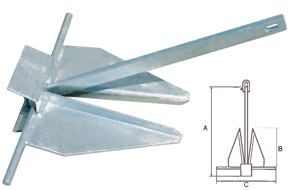 Kotva dosková pozinkovaná DANFORTH - 30 kg