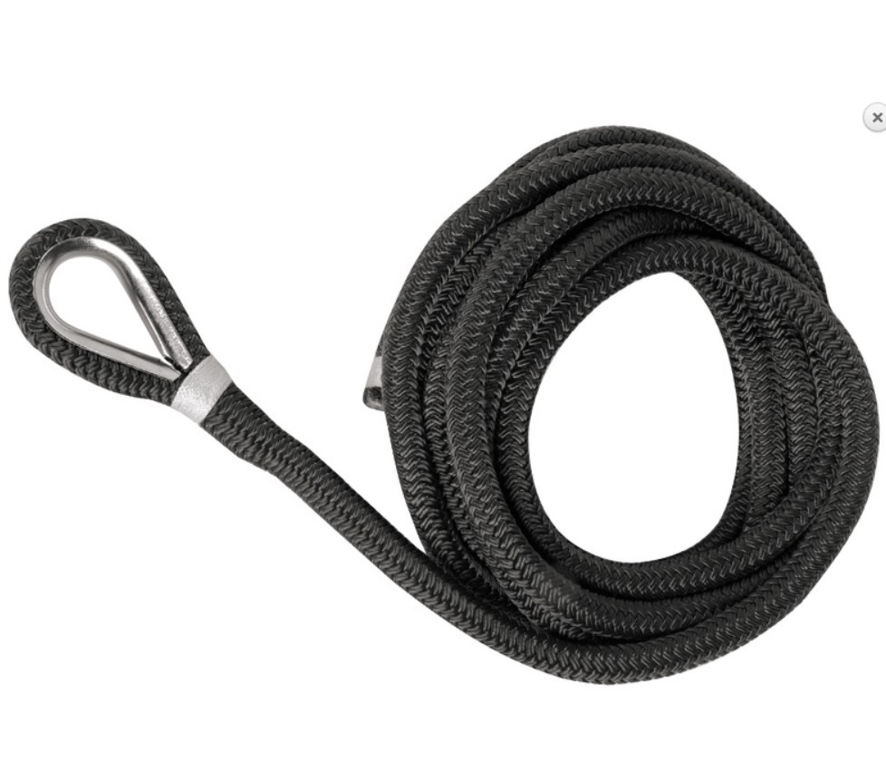 OSCULATI Kotevné lano s okom 14 mm x 9m, čierne