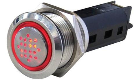 LED výstražné svetlo so zvukom -  červený