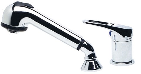 Pochrómovaná jednopáková batéria s výsuvnou sprchovou hlavicou a hadicou 1,5m - pre studenú a teplú vodu