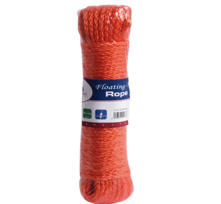 Plávajúce lano oranžové pre záchranné kolesá 30m, Ø 6mm s plastovou karabínkou