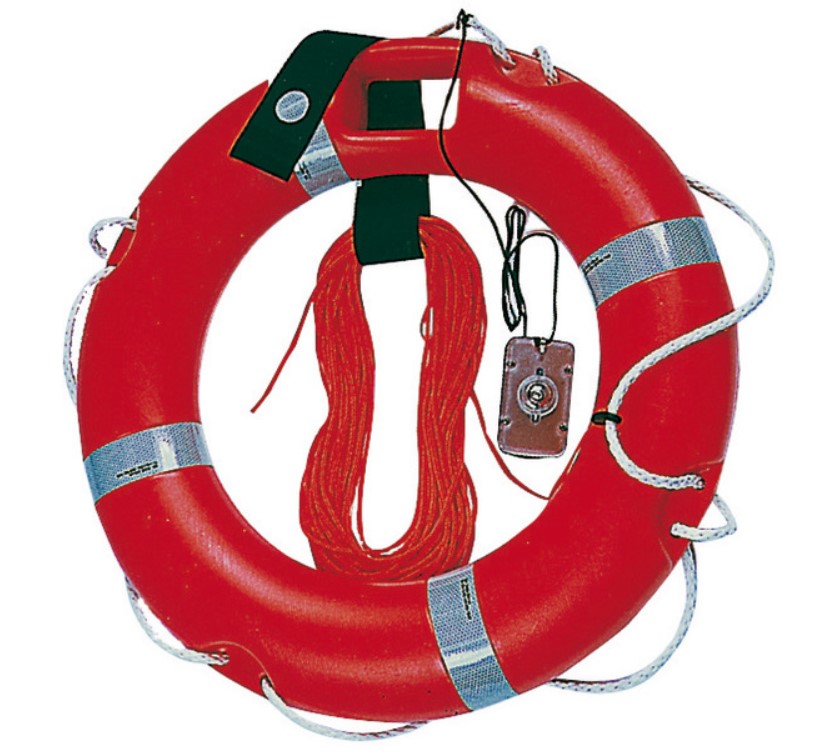 Certifikované záchranné koleso so záchranným svetlom a lanom 40 x 64 cm