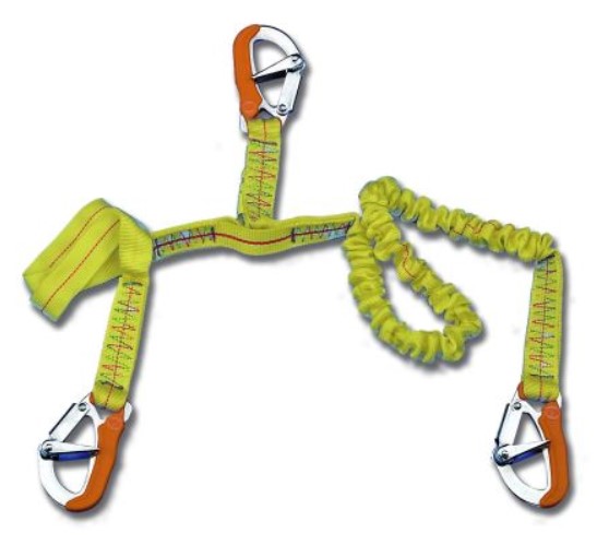 Záchranné lano NIROSTA elastické - 3 karabíny