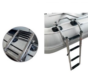 Nerezový rebrík na nafukovacie člny 3 schodíky, dĺžka 90 cm