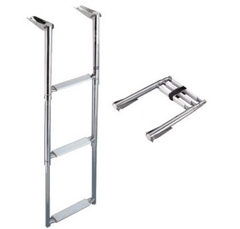 Nerezový teleskopický rebrík 29 cm - 4 schodíky