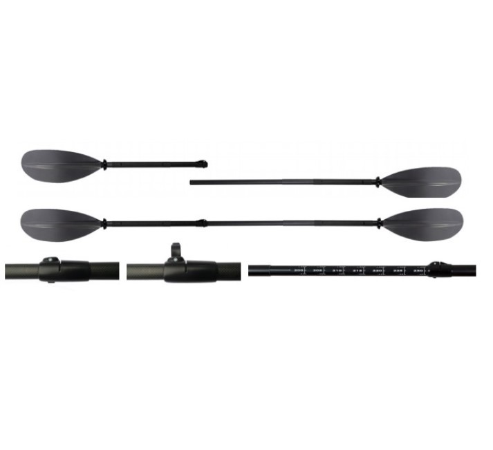 Dvojpádlo sklolaminátové skladacie 210-240 cm