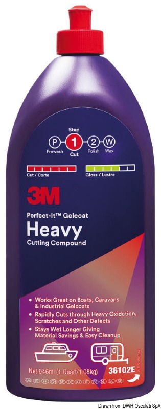 3M Marine hrubá brúsna pasta Gelcoat Heavy Cutting Compound, 946 ml