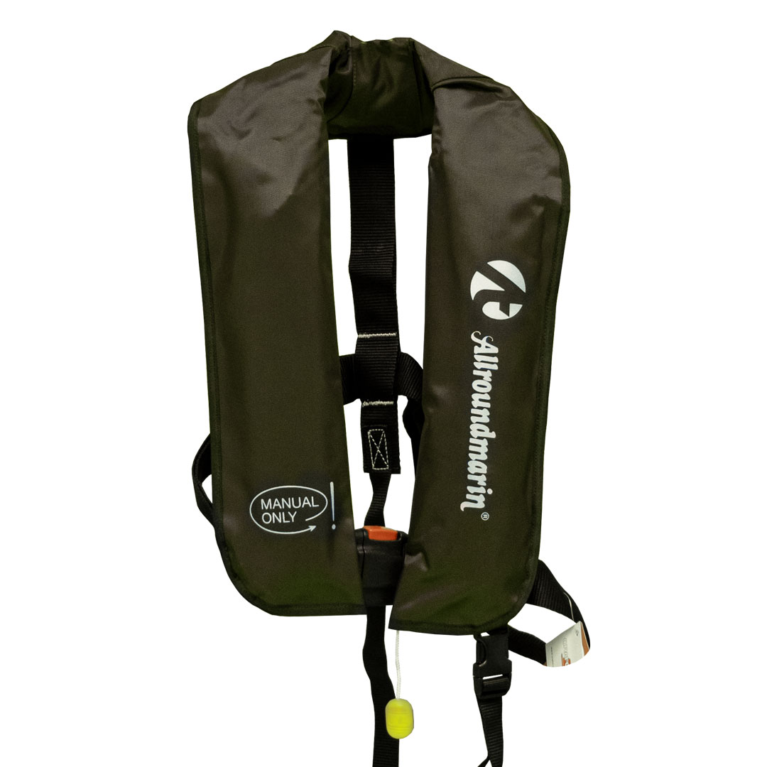 ALLROUNDMARIN manuálna záchranná vesta 165N s ručnou aktiváciou - olivová