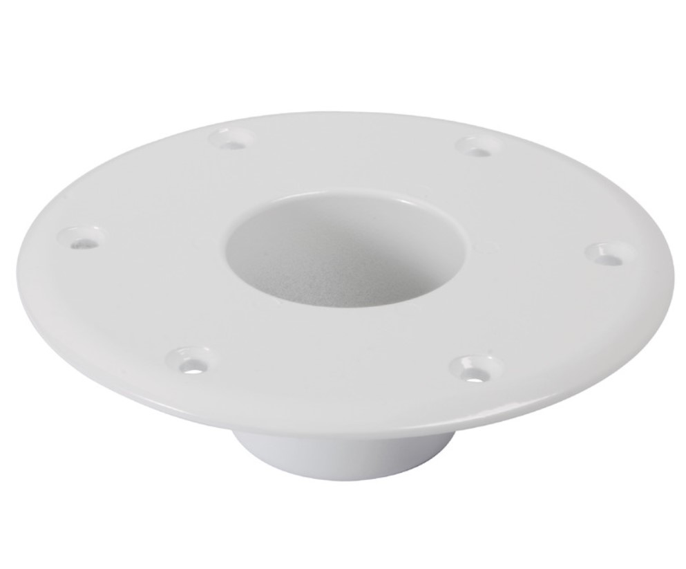 Hliníková základňa biela pre rúru 60 mm s montážou do podlahy