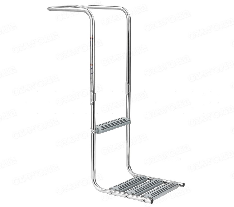 Skladací nerezový rebrík s plošinou