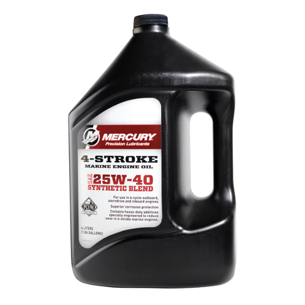 Mercury 4-Stroke Marine Engine Oil Synthetic Blend 25W-40 - Lodný motorový olej 4-takt 4L