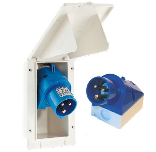 Vstavaná zástrčka s krytom samec - 230V, 3x16 A