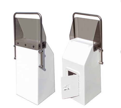 Konzola riadenia ALFA s čelným sklom a nerezovým madlom - 415 x 400 x 1170 mm