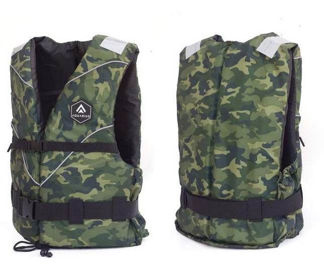AQUARIUS CAMO MILITARY Plávacia vesta - XS