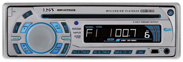BOSS MARINE rádio MR1470US strieborné