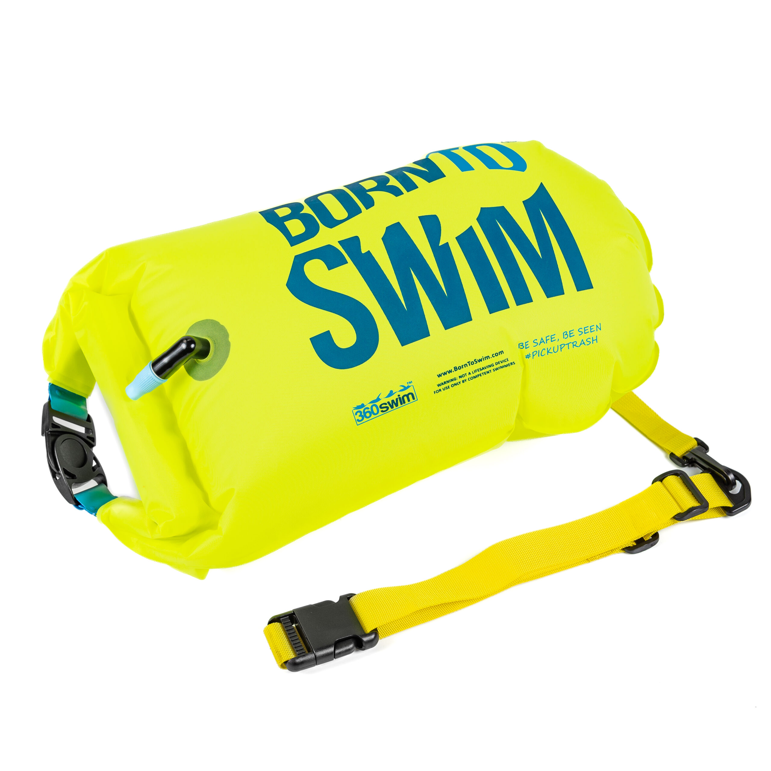 BornToSwim® Záchranný plavák, plavecká bójka a vak v jednom 64 x 30 cm - zelená