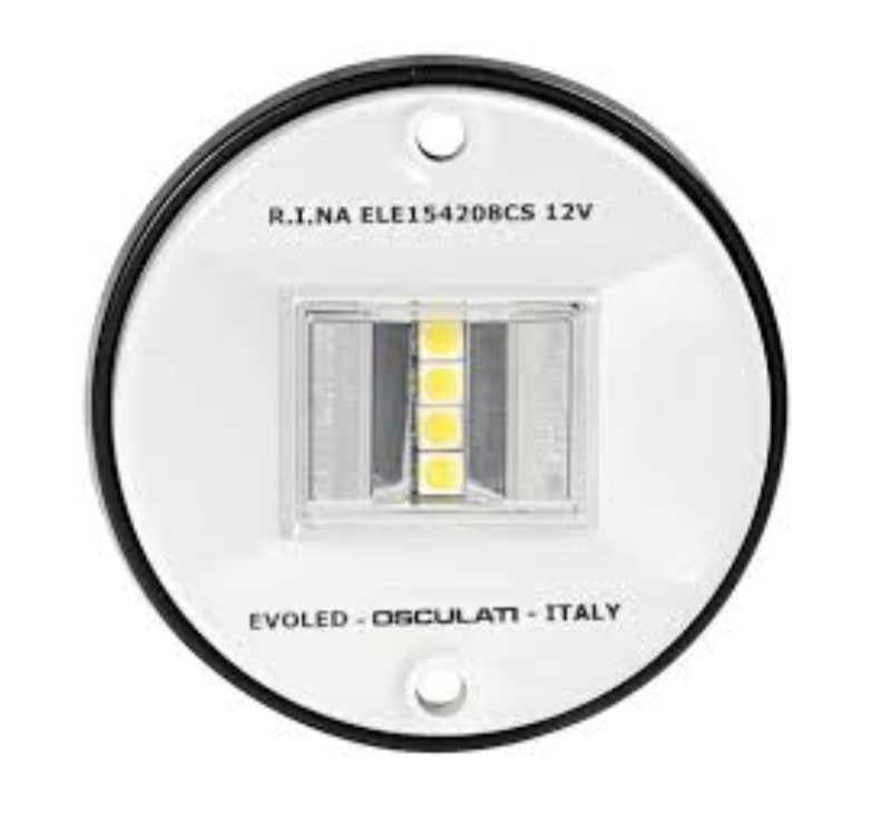 EVOLED koncové navigačné svetlo s ABS bielym telom 135° korma