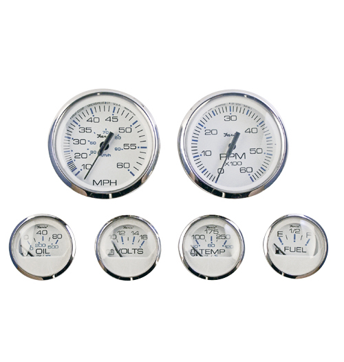 FARIA sada palubných prístrojov - biely číselník v niro ráme