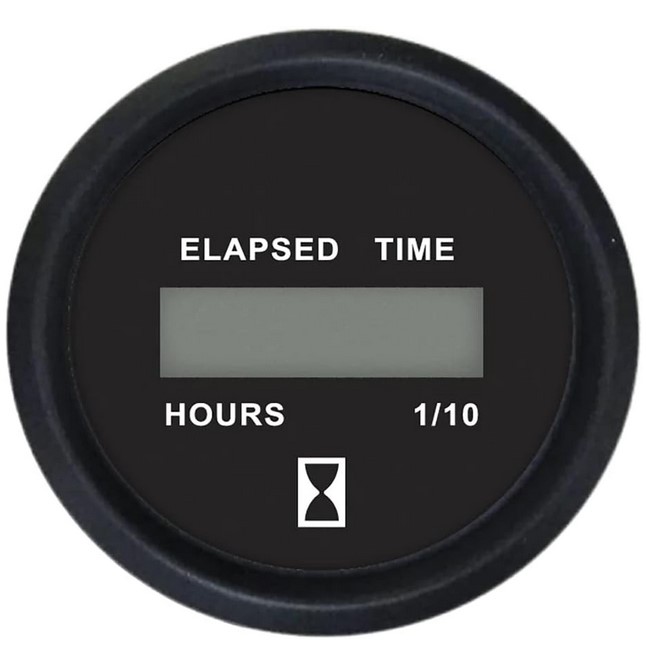 FARIA digitálne počítadlo motohodín - čierny číselník v čiernom ráme