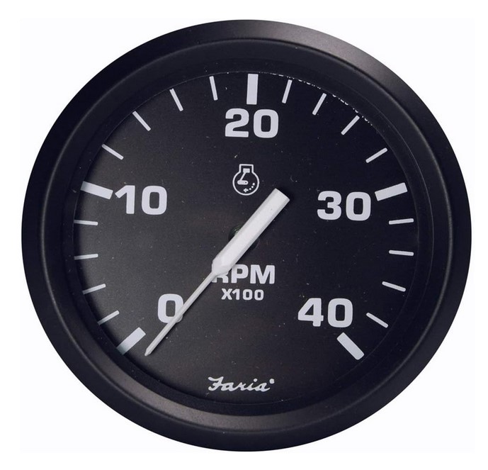 FARIA otáčkomer 0-4000 pre dieselové motory - čierny číselník v čiernom ráme