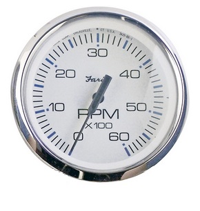 FARIA otáčkomer 0-7000 (závesné motory) - biely číselník v niro ráme