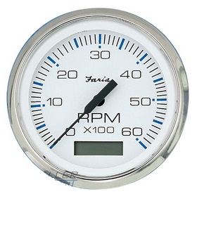 FARIA otáčkomer 0-4000 pre dieselové motory - biely číselník v niro ráme