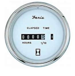 FARIA počítadlo prevádz. hodín - biely číselník v niro ráme