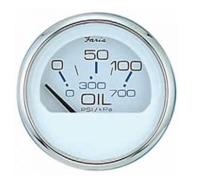 FARIA ukazovateľ tlaku oleja - biely číselník v niro ráme