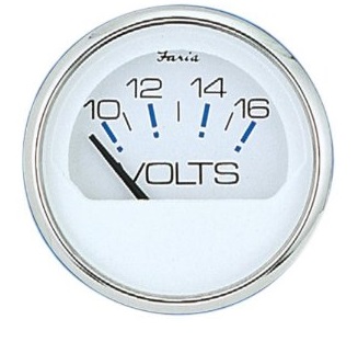 FARIA volmeter - biely číselník v niro ráme