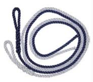 Fendrové lano s okom biele 1,5m x 8 mm