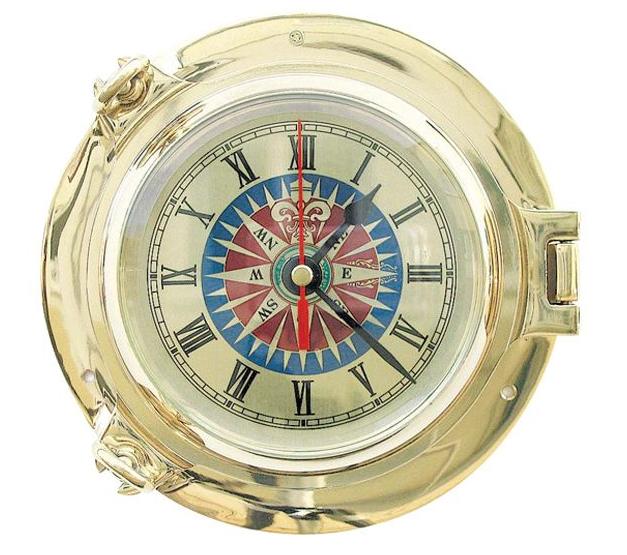 Hodiny s kompasom - lodné okno Φ 19 cm