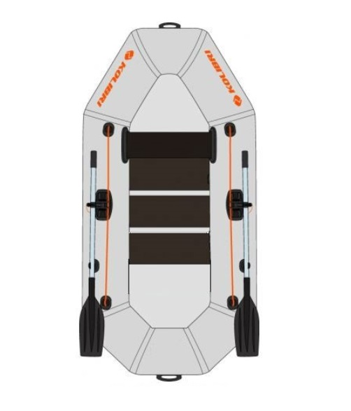 KOLIBRI K-190 nafukovací čln s lamelovou podlahou - sivý