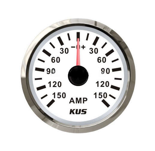 KUS ampérmeter do 150 Amp - biely