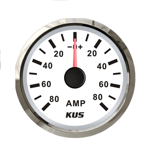 KUS ampérmeter do 80 Amp - biely