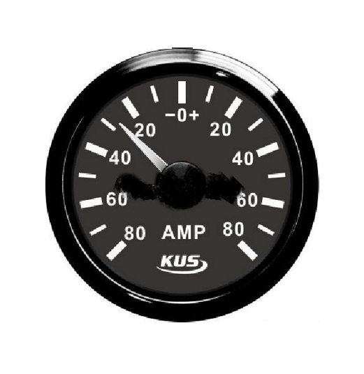 KUS ampérmeter do 80 Amp - čierny