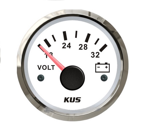 KUS voltmeter 8-16V - biely