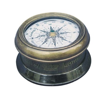 Kompas z antickej mosadze so sklenenou pokrievkou 6 cm