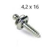 LOXX Základňa s nerezovou skrutkou - hlavička pochrómovaná - 16mm