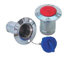 Nalievacie hrdlo na benzín s červenou zátkou