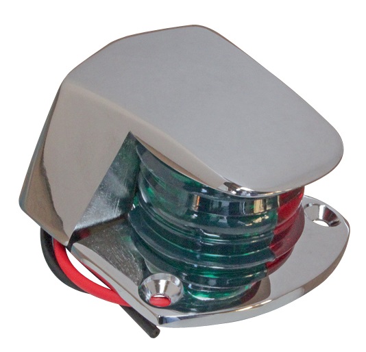 Navigačné svetlo bicolor - chrómované telo