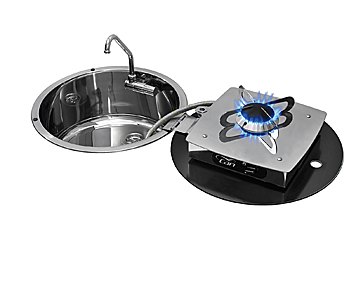 Sklopná varná doska s 1 horákom, okrúhla verzia