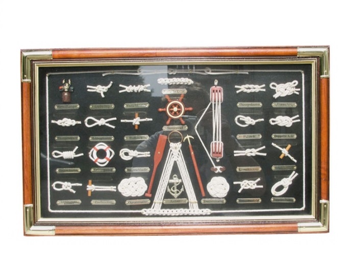 Obraz - Námorné uzly s anglickým popisom 51 x 31 cm