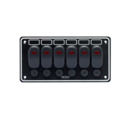 Ovládací panel so 6 spínačmi