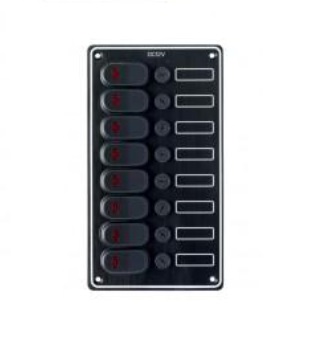 Ovládací panel s 8 spínačmi - 134 x 240 mm
