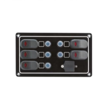 Ovládací panel s 5 spínačmi + USB