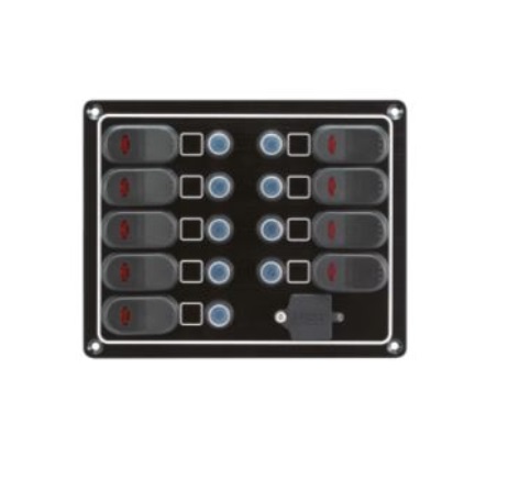 Ovládací panel s 9 spínačmi + 1 x USB