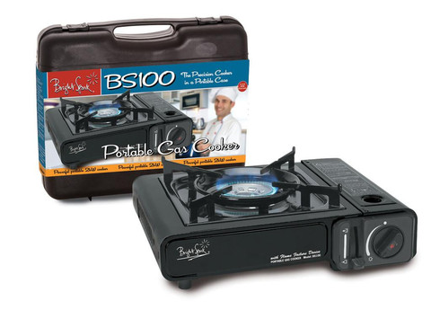 BRIGH SPARK Prenosný plynový kartušový varič  čierny so vstavanou kartušou