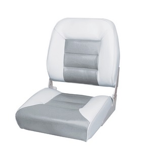 Polstrované skladacie sedadlo MIAMI -bielo-sivé