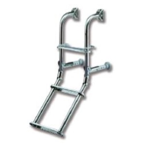 Skladací rebrík nerezový - 2+2 stupne, L103cm